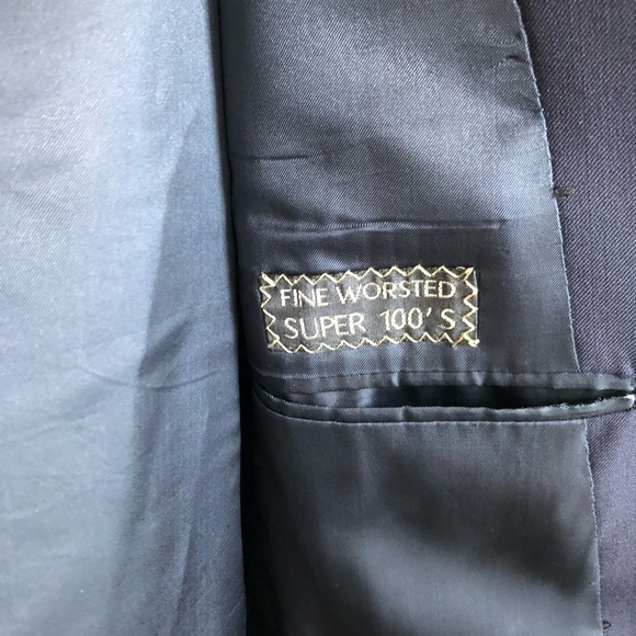 Dunhill Navy Blue Wool Men’s Two-Button Suit Jacket - Picture 6 of 7